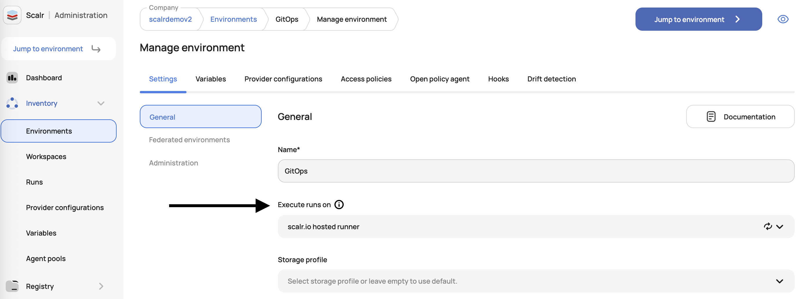 Default agent pool configuration at the environment level