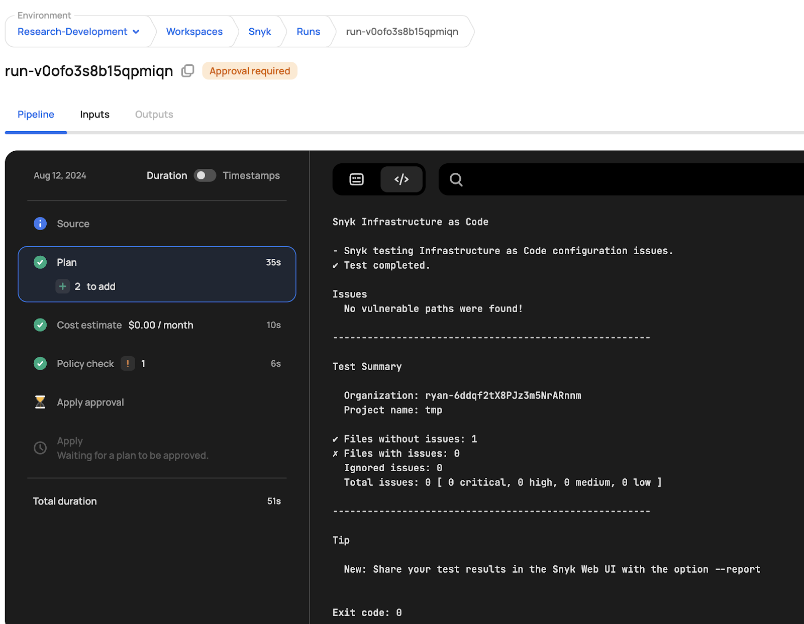 Scalr Run Dashboard