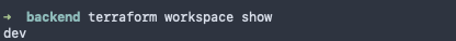Terminal output of terraform workspace show against the Scalr backend