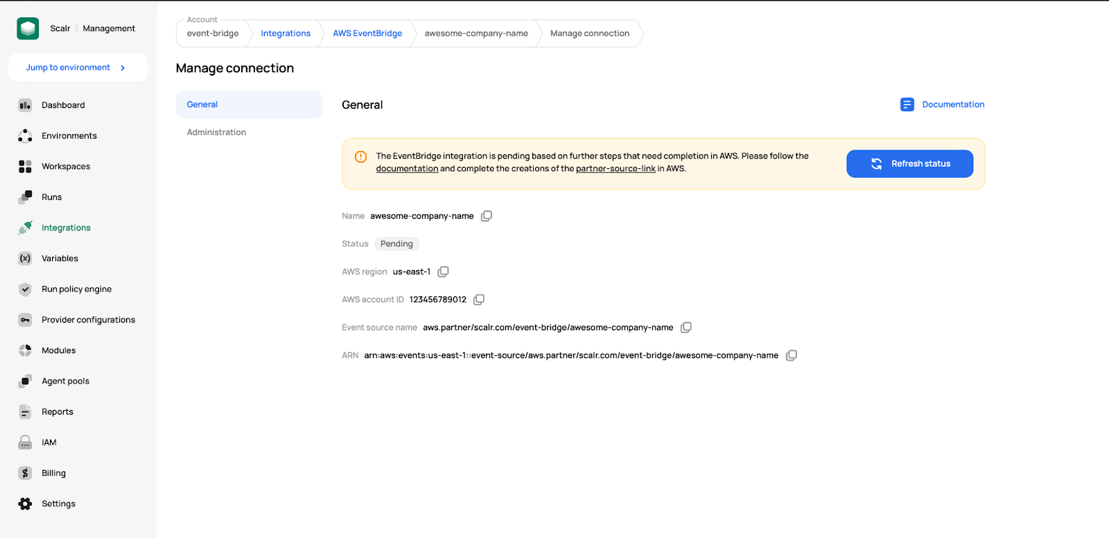 AWS EventBridge Configuration in Scalr