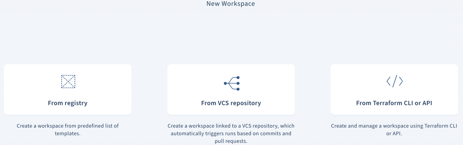 New Scalr workspace creation UI with use-case-driven workflow