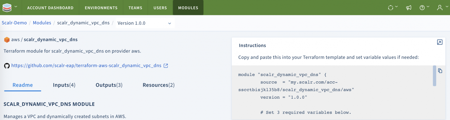 Support for calling private Terraform modules from VCS using authorization token