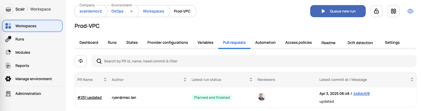 Scalr pull request dashboard