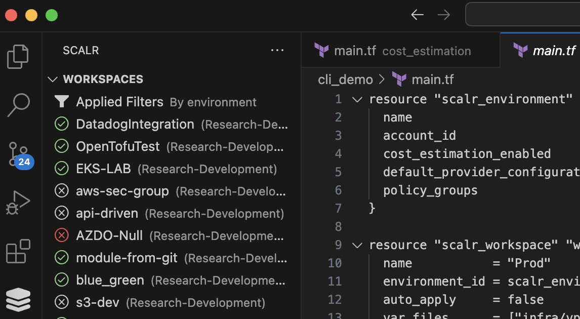 Workspaces download in VSCode