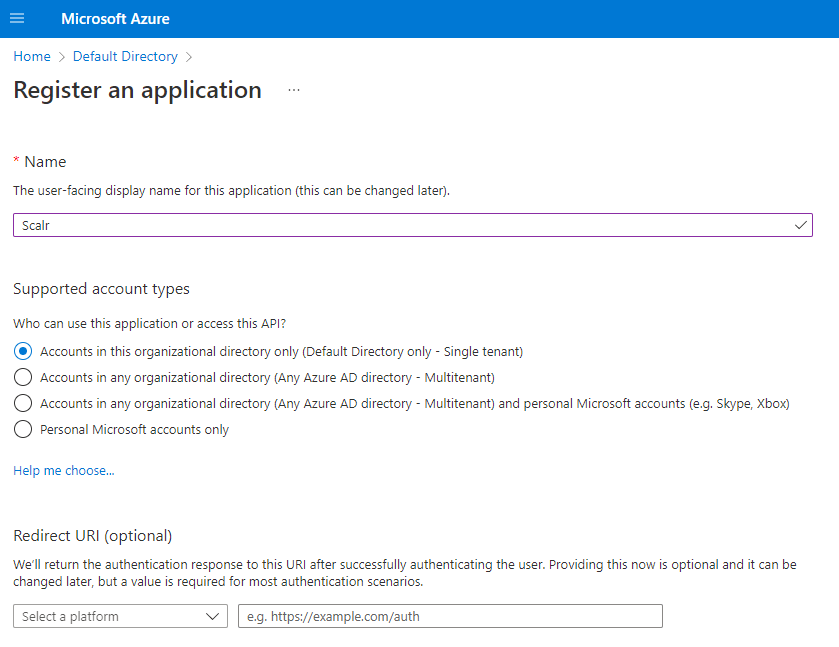 Azure portal Azure Active Directory App Registrations menu