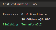 Azure DevOps pipeline apply stage showing cost estimation output