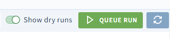 Scalr Queue Run dialog with reason field