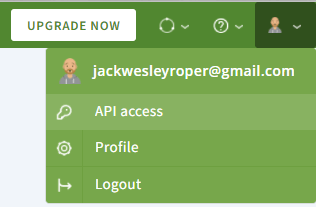 Scalr UI option to generate a new API token