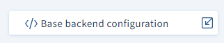 Scalr CLI workspace with base backend configuration button highlighted