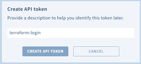 Scalr Create API Token dialog with generated ID and token values