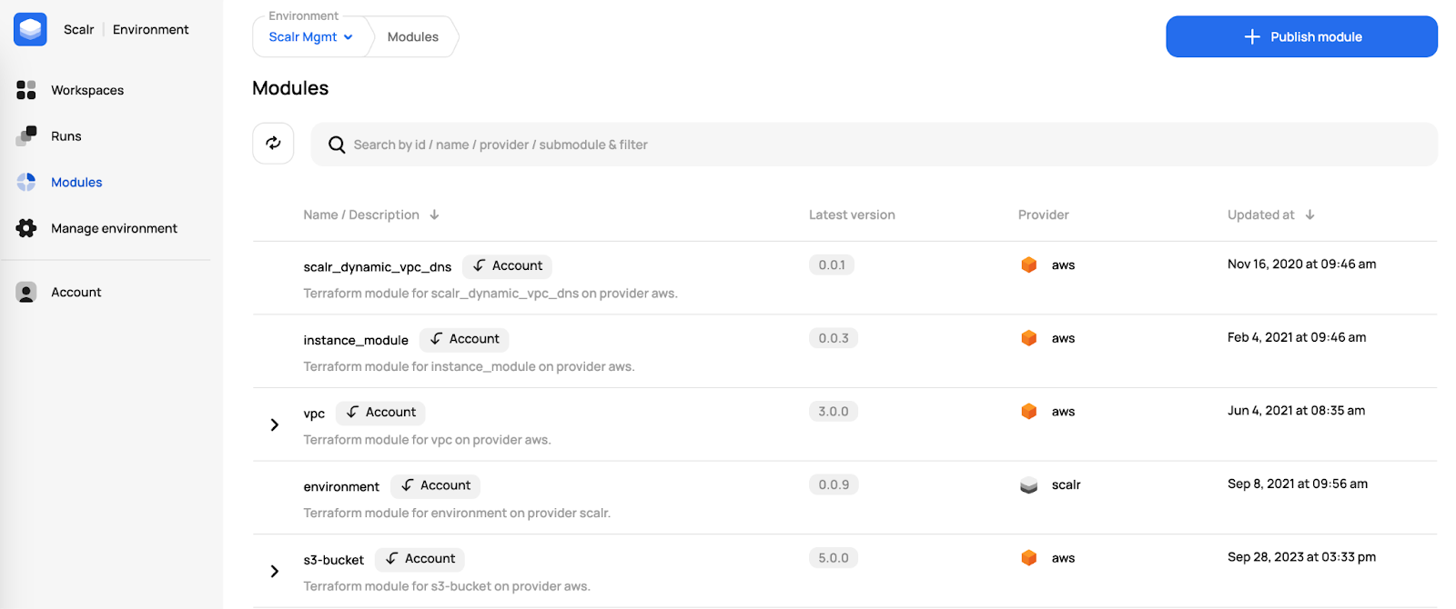 Scalr's Module Directory
